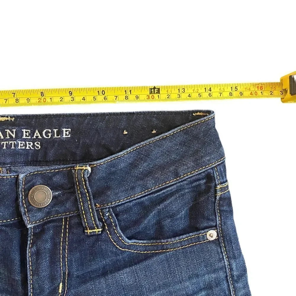 American Eagle Outfitters Stretch Jean shorts raw hem size 2 pockets